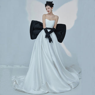 Wedding Dress with Bow / Bowknot - Rosymae