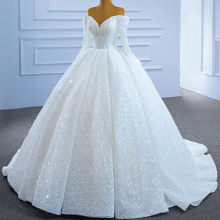 Winter Wedding Dress with Sparkling Details & Warm Lining