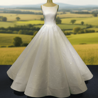 1920s Vintage Scoop Neckline Vintage Wedding Dress with Timeless Look - Rosymae