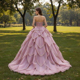 2 in 1 Quinceanera Dresses Organza Ball Gown Flower Luxury Party Gowns