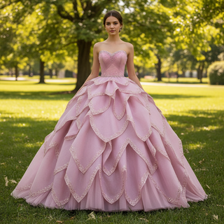 2 in 1 Quinceanera Dresses Organza Ball Gown Flower Luxury Party Gowns