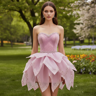 2 in 1 Quinceanera Dresses Organza Ball Gown Flower Luxury Party Gowns