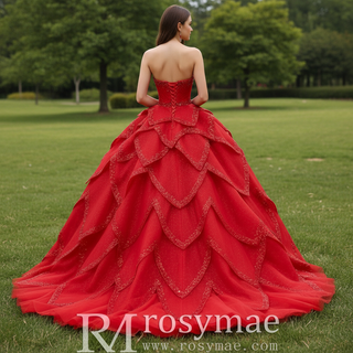2 in 1 Quinceanera Dresses Organza Ball Gown Flower Luxury Party Gowns