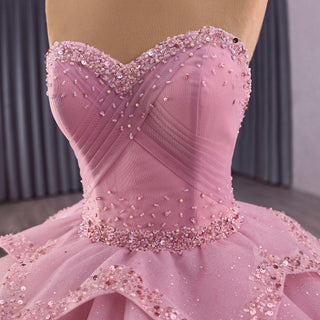 2 in 1 Quinceanera Dresses Organza Ball Gown Flower Luxury Party Gowns - Rosymae
