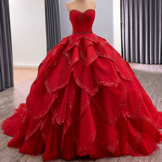 2 in 1 Quinceanera Dresses Organza Ball Gown Flower Luxury Party Gowns - Rosymae