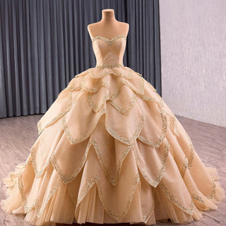2 in 1 Quinceanera Dresses Organza Ball Gown Flower Luxury Party Gowns - Rosymae