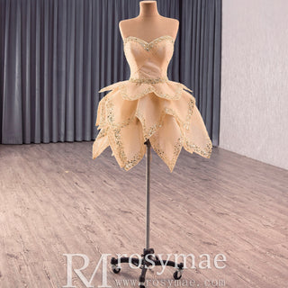 2 in 1 Quinceanera Dresses Organza Ball Gown Flower Luxury Party Gowns - Rosymae