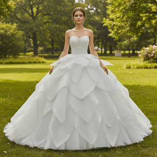 2 in 1 Quinceanera Dresses Organza Ball Gown Flower Luxury Party Gowns - Rosymae