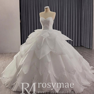 2 in 1 Quinceanera Dresses Organza Ball Gown Flower Luxury Party Gowns - Rosymae