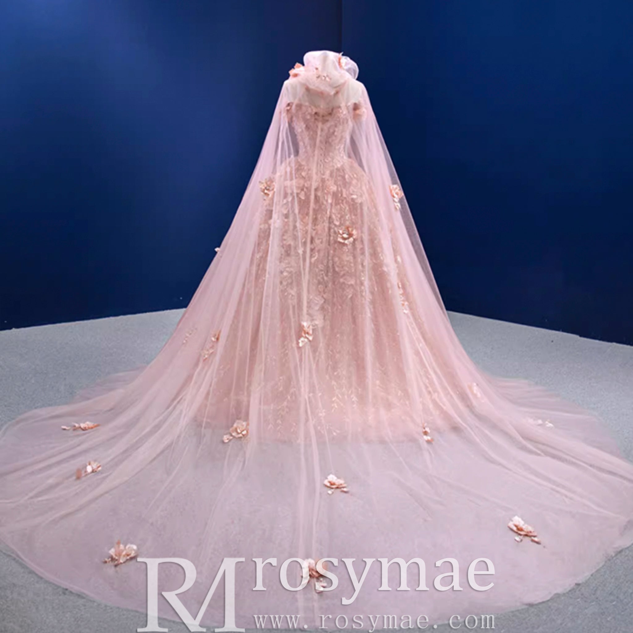 Gorgeous Pink Wedding Dress Ball Gown with Off-The-Shoulder Blush / 4 Gorgeous Pink Wedding Dress Ball Gown with Off-The-Shoulder Blush / 4