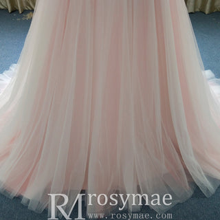Elegant A-line Flowy Wedding Dress with Cap Sleeve for Beach