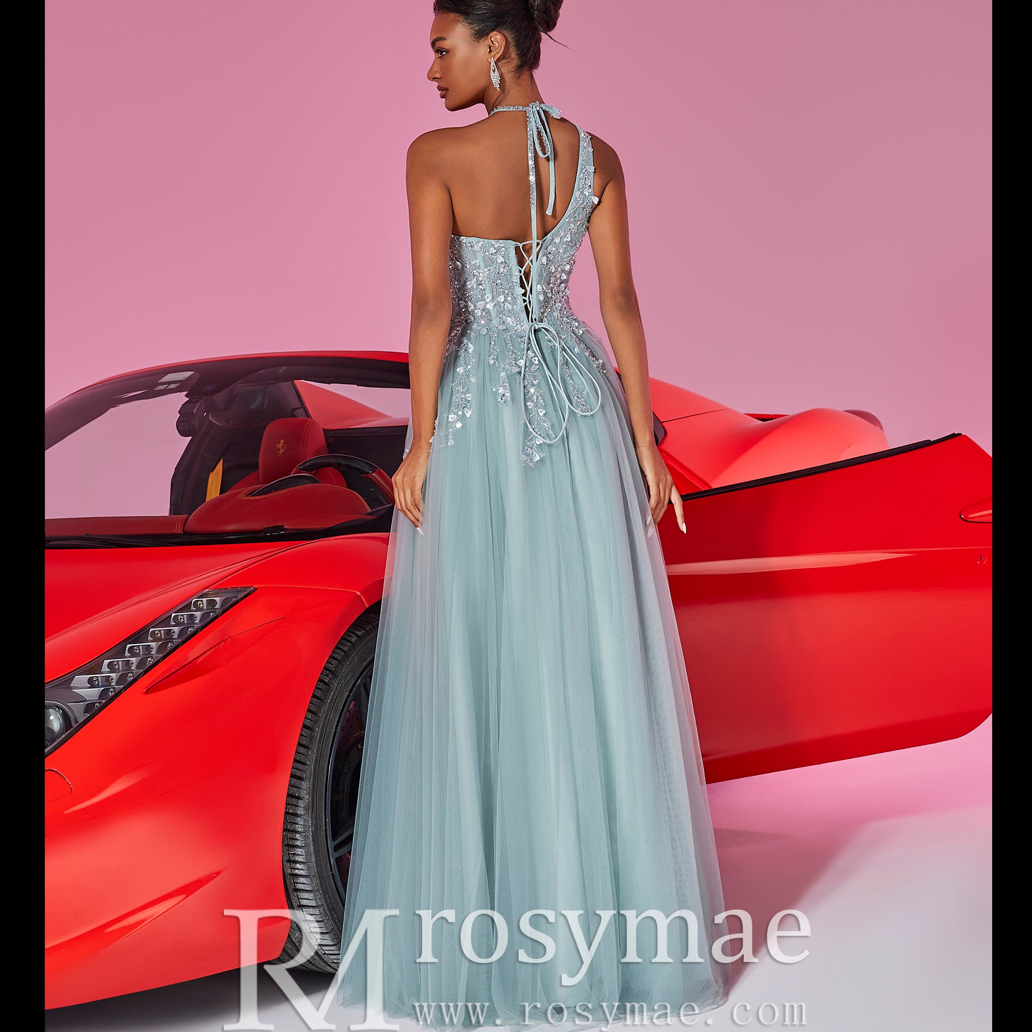 Elegant Column Slit Formal Dresses Thigh Split Evening & Prom Gowns Powder Blue / S Elegant Column Slit Formal Dresses Thigh Split Evening & Prom Gowns Powder Blue / S