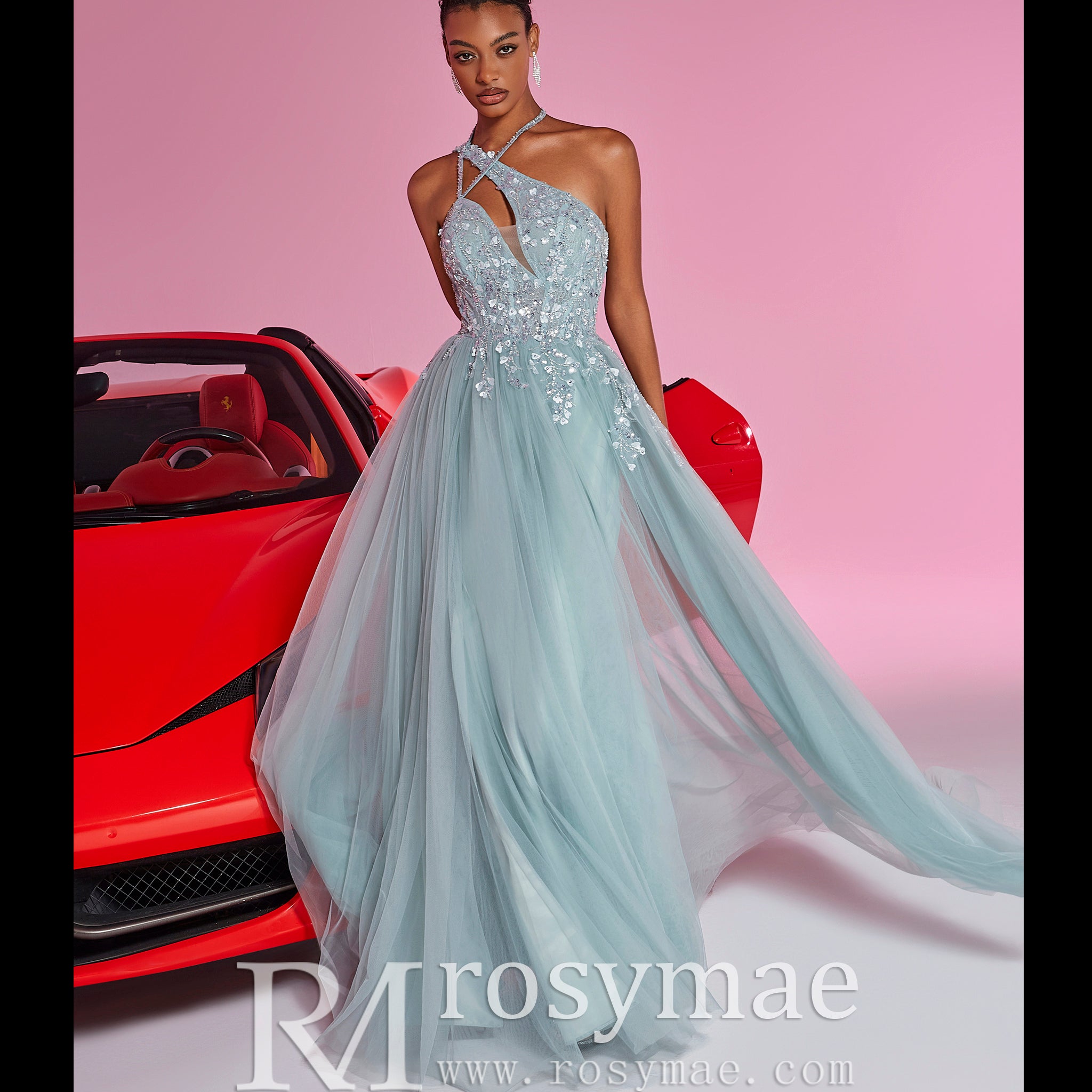 Elegant Column Slit Formal Dresses Thigh Split Evening & Prom Gowns Powder Blue / S Elegant Column Slit Formal Dresses Thigh Split Evening & Prom Gowns Powder Blue / S