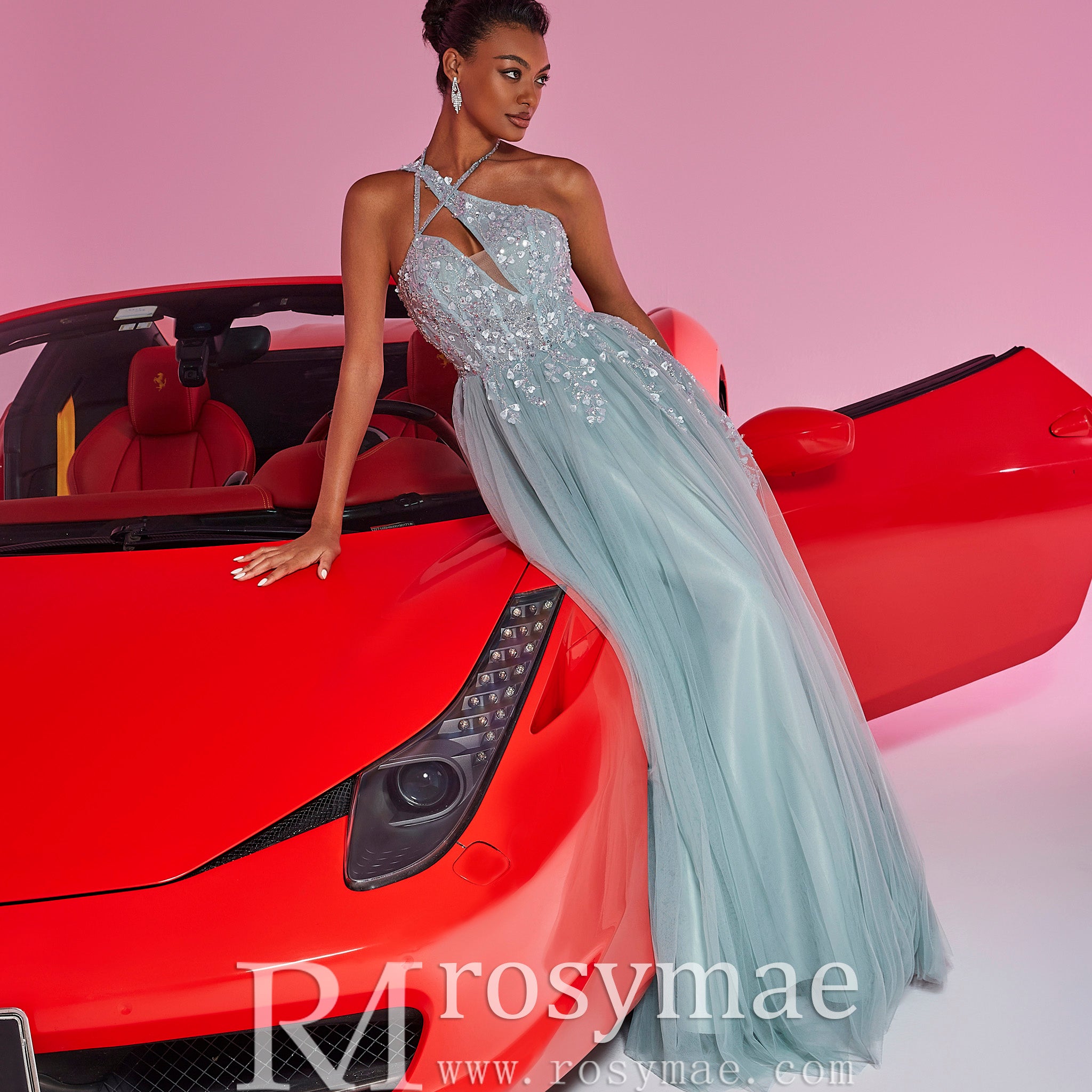 Elegant Column Slit Formal Dresses Thigh Split Evening & Prom Gowns Powder Blue / S Elegant Column Slit Formal Dresses Thigh Split Evening & Prom Gowns Powder Blue / S