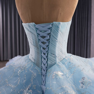 Ruffles Babay Blue Quinceanera Dress Robes De Soirée Vestidos De 15 Anos