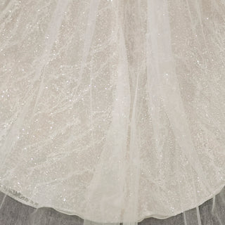 Backless Mermaid Wedding Dress with Spaghetti Straps & Train