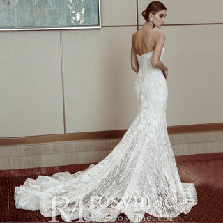 Strapless Lace Mermaid Wedding Dress with Sweetheart Neckline