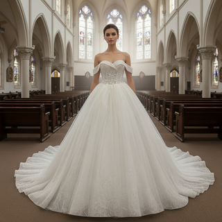 Wedding Dress with Off Shoulder