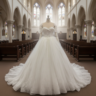 Wedding Dress with Off Shoulder