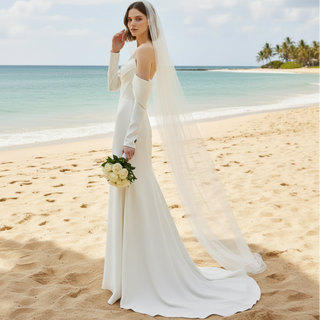 Strapless Bateau Neckline A-line Satin Wedding Dress