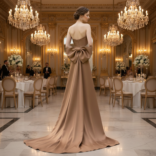 Women's Strapless Mermaid Evening Dress Beaded Rhinestones