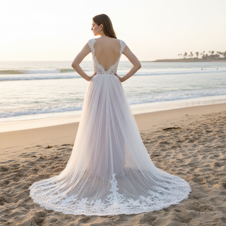 Tank Strap V Neck A Line Plus Size Wedding Dresses for Short Brides