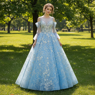 Blue Yellow Purple A Line Wedding Dresses and Bridal Gowns