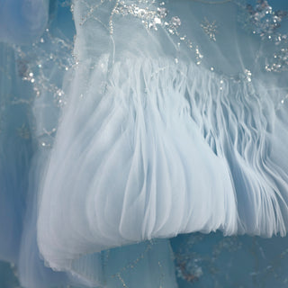 Ruffles Babay Blue Quinceanera Dress Robes De Soirée Vestidos De 15 Anos