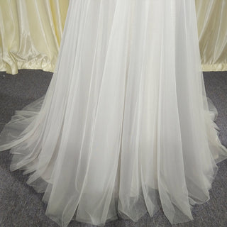 Rustic Outdoor A-Line Wedding Dress with Flutter Sleeves