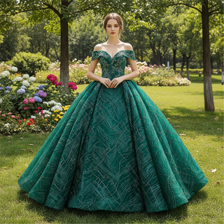 Robe de bal chérie à épaules dénudées, robes de bal scintillantes Quinceanera