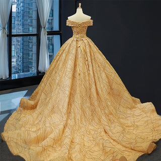 Off The Shoulder Sweetheart Ball Gown Sparky Quinceanera Prom Dresses