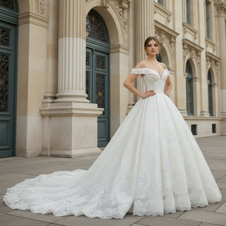 Off the Shoulder Ballgown Wedding Dresses Princess Wedding Gowns