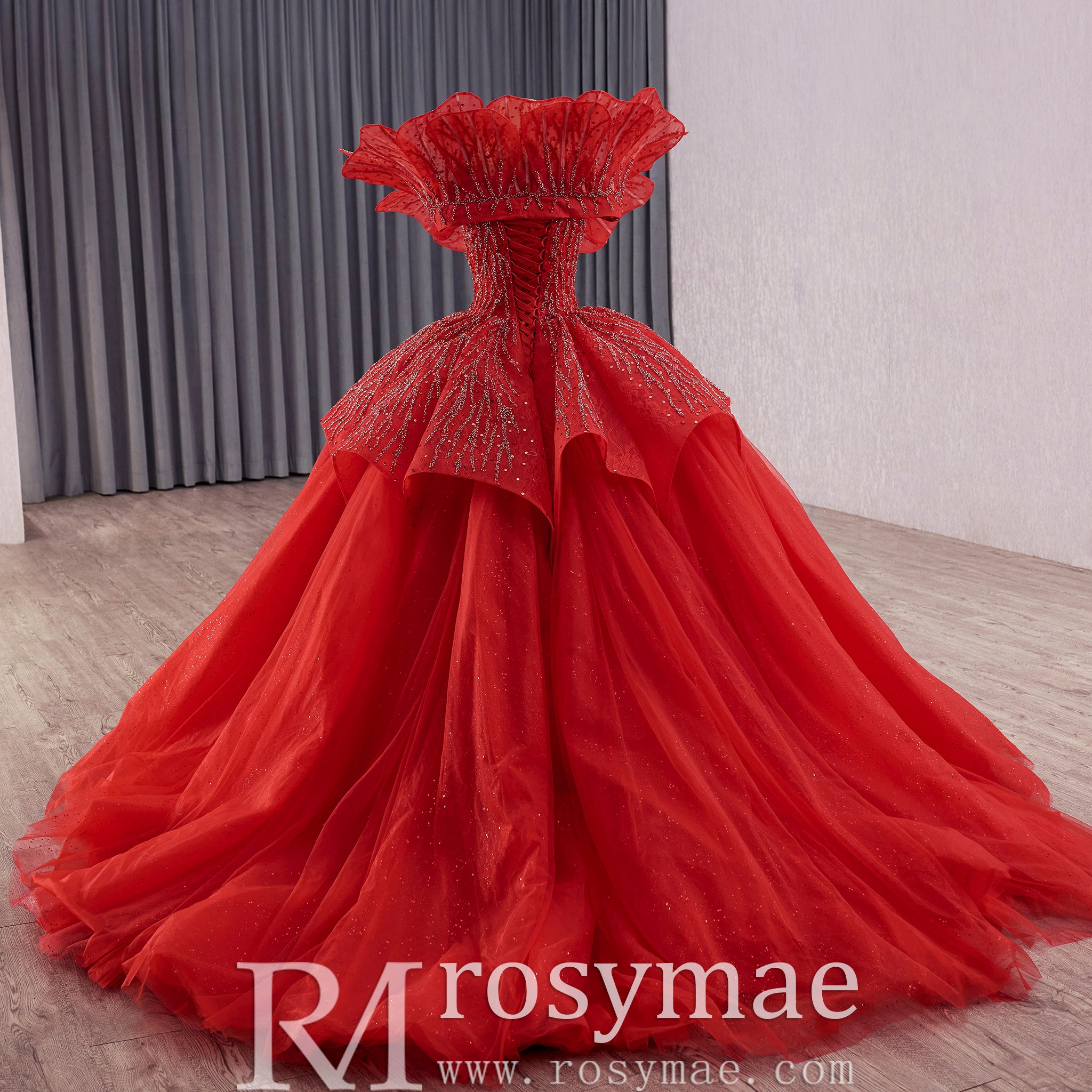 Elegant Luxury Convertible Glitter Red Unique Wedding Dresses Ball Gown Bright Red / 0 Elegant Luxury Convertible Glitter Red Unique Wedding Dresses Ball Gown Bright Red / 0