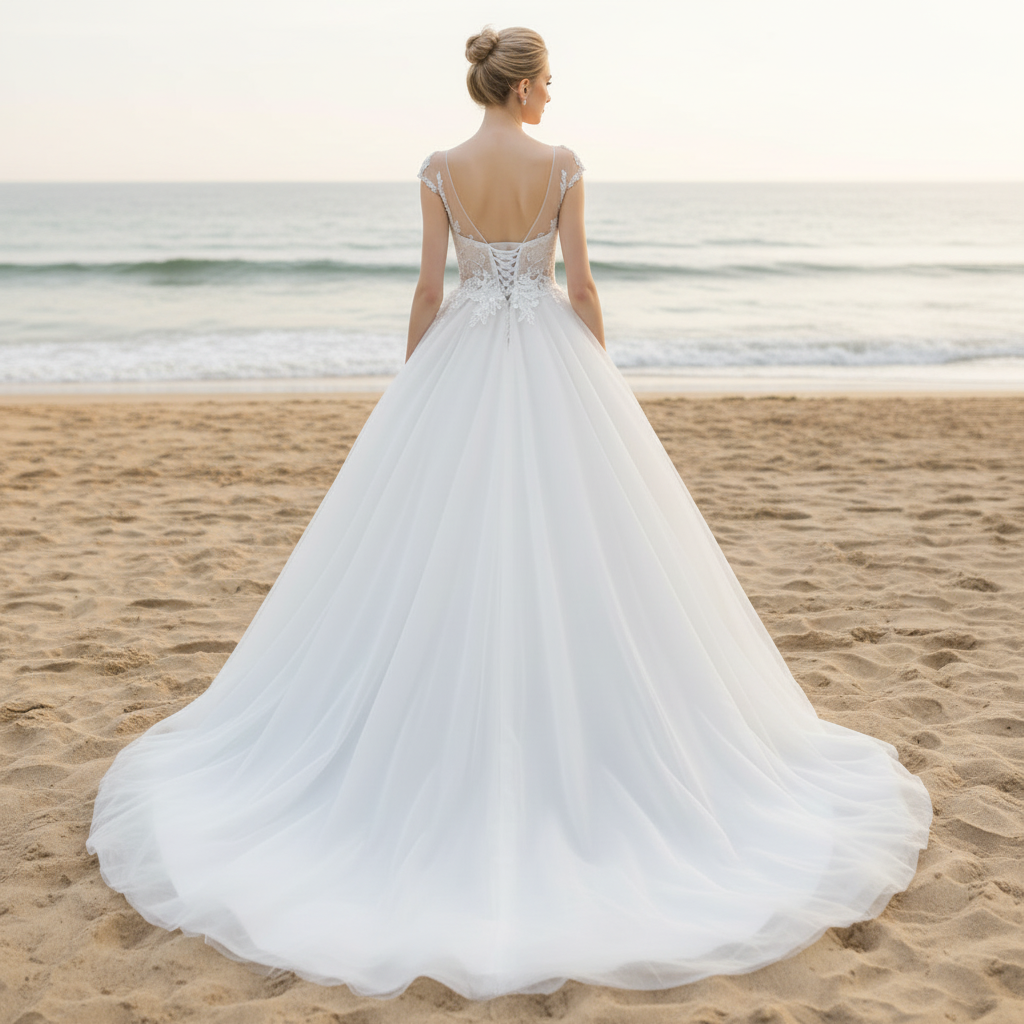 Plunging Sheer Neckline Capped Sleeve A Line Wedding Dresses Rosymae Plunging Sheer Neckline Capped Sleeve A Line Wedding Dresses Rosymae