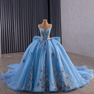 Elegant Fairy Luxury Pink Quinceanera Dress with Detachable Bowknot