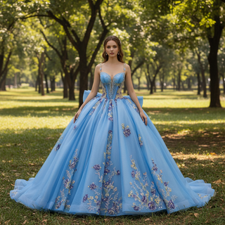 Elegant Fairy Luxury Pink Quinceanera Dress with Detachable Bowknot