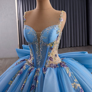 Elegant Fairy Luxury Pink Quinceanera Dress with Detachable Bowknot