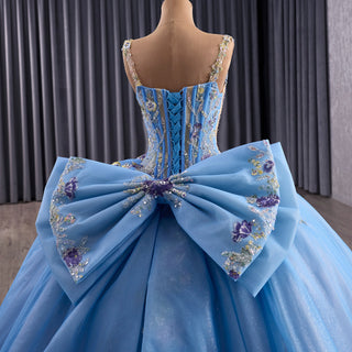 Elegant Fairy Luxury Pink Quinceanera Dress with Detachable Bowknot