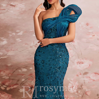 Elegant One Shoulder Formal Dress Luxurious Elegant Long Party Gown