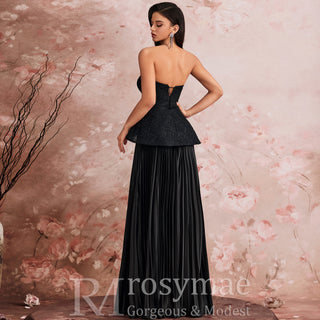 Elegant Strapless Formal Evening Dresss Prom Luxury Wedding Party Gowns