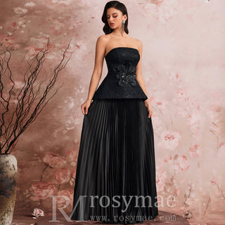 Elegant Strapless Formal Evening Dresss Prom Luxury Wedding Party Gowns