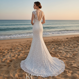 Romantic Floral Lace Mermaid Wedding Dresses for Elegant & Fitted Bride