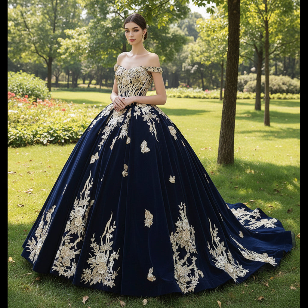 Embroidery Lace Appliqued Ball Gown Quinceanera Dress with Off The Sho Rosymae Embroidery Lace Appliqued Ball Gown Quinceanera Dress with Off The Sho Rosymae