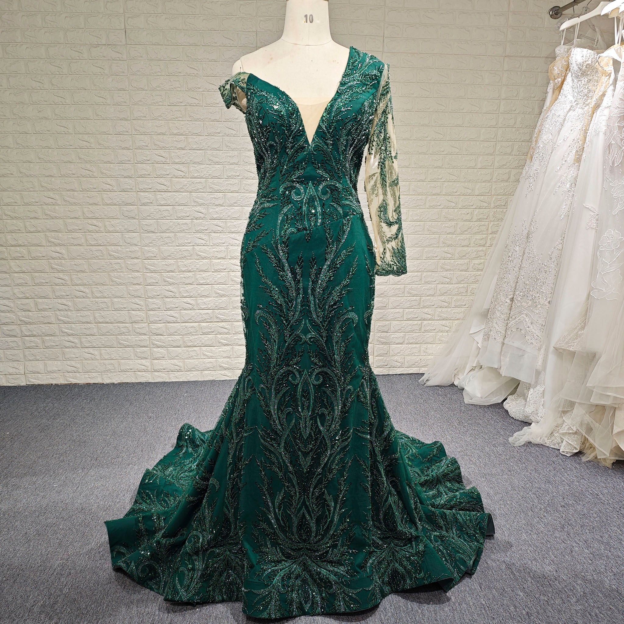 Elegant One-Shoulder Formal Gowns Single Long Sleeve Party Dresses Rosymae Elegant One-Shoulder Formal Gowns Single Long Sleeve Party Dresses Rosymae