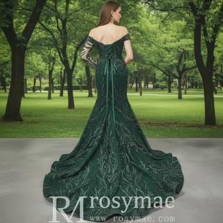 Elegant One-Shoulder Formal Gowns Single Long Sleeve Party Dresses