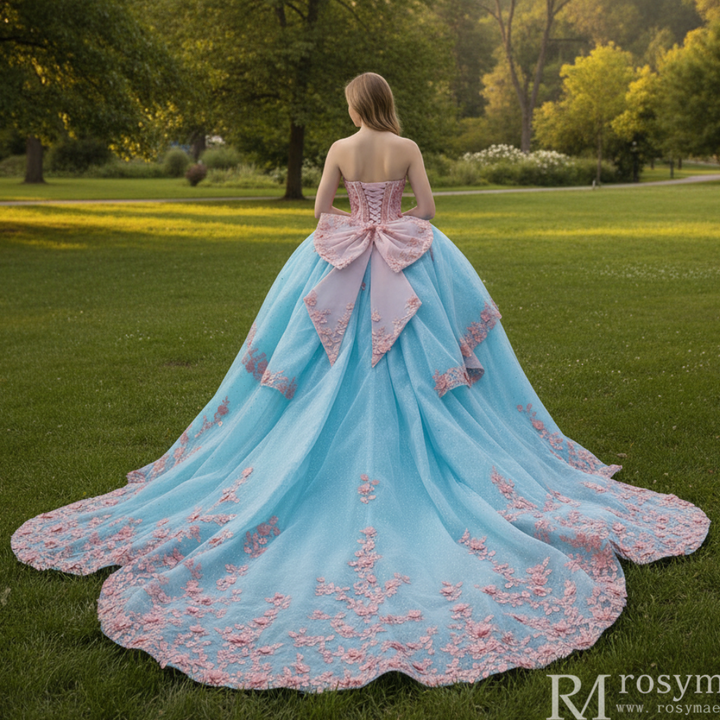 Elegant Teal and Pink Floral Quinceanera Dress Detachable Long Sleeve Teal / 20W Elegant Teal and Pink Floral Quinceanera Dress Detachable Long Sleeve Teal / 20W