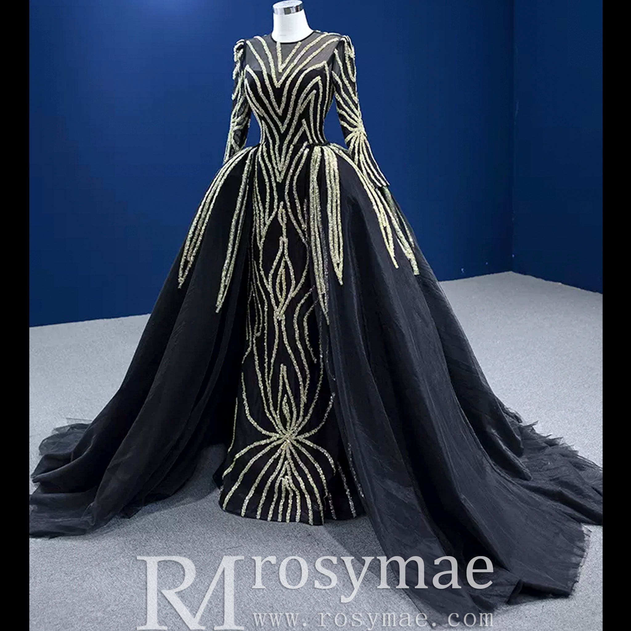 Bridesmaid Dresses 2 In 1 Party Dress Mermaid Muslim Formal Dress Elegant Party Dress With In Long Sleeve Black 16W Bridesmaid Dresses 2 In 1 Party Dress Mermaid Muslim Formal Dress Elegant Party Dress With In Long Sleeve Black 16W