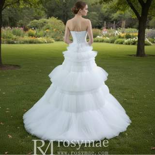 Vintage Strapless Tulle Ball Gown Wedding Dress with Sweetheart
