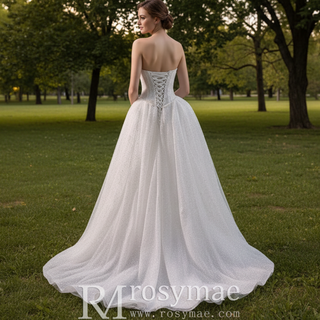Luxury A-line Sparkly Wedding Dress