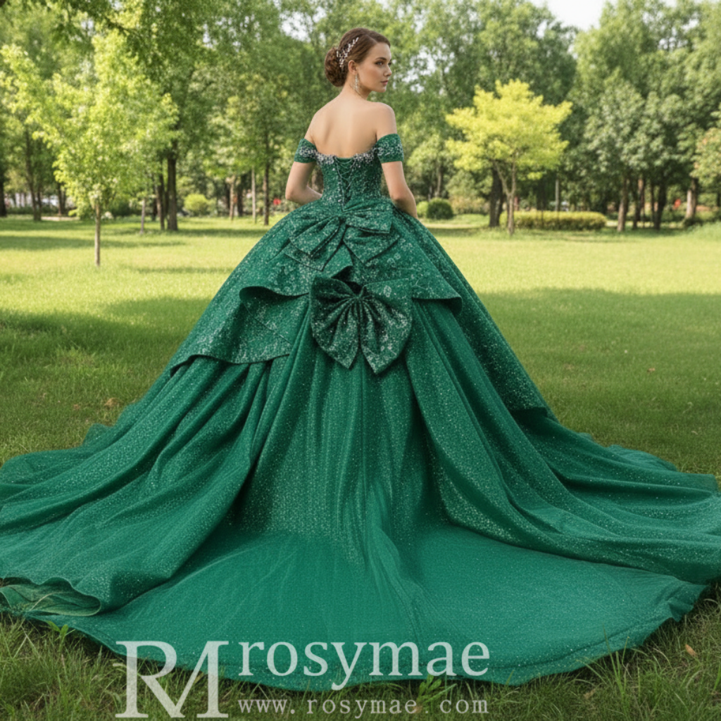 Gorgeous Sequin Basque Waist Wedding Gown Off Shoulder Quinceanera Dress Gold / 28W Gorgeous Sequin Basque Waist Wedding Gown Off Shoulder Quinceanera Dress Gold / 28W